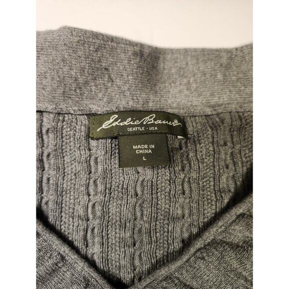 Eddie Bauer Gray V-Neck Sweater - Picture 2 of 6